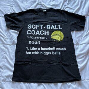 Softball Coach Definition T Shirt Funny Coaching Sports Unisex Tee Gift Black